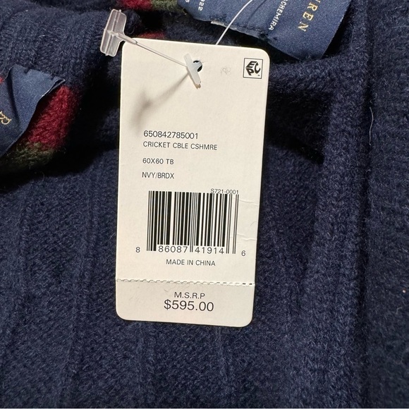Ralph Lauren (NWT) Cricket Cable Knit, 100% Cashmere Throw - Picture 5 of 10